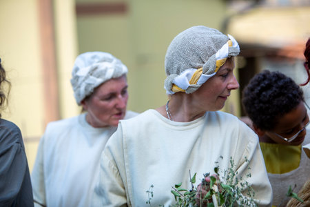 Canossa, Reggio Emilia - Italy: 2019 01 07 Medieval historical re-enactment of Martilde di Canossa...