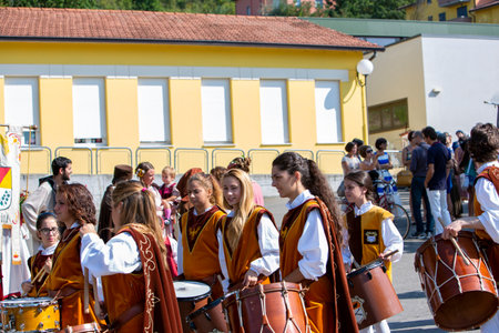 Canossa, Reggio Emilia - Italy: 2019 01 07 Medieval historical re-enactment of Martilde di Canossa...
