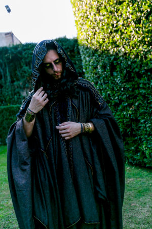 Lucca, Italy - 2018 10 31 : Lucca Comics free cosplay event around city Roman god Hades. High quality photoのeditorial素材