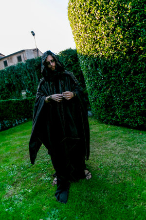 Lucca, Italy - 2018 10 31 : Lucca Comics free cosplay event around city Roman god Hades. High quality photoのeditorial素材