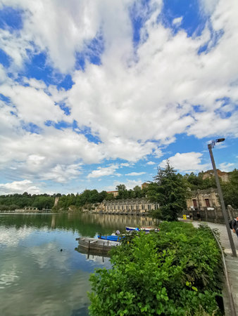 confluence of the river Adda and Brembo overview. High-quality photoの写真素材