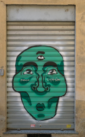 Turin, Italy - 2022 06 04: MAU Museum of Urban Art steet art framework around the city. High-quality photoのeditorial素材