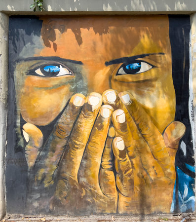 Turin, Italy - 2022 06 04: MAU Museum of Urban Art steet art framework around the city. High-quality photoのeditorial素材