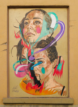 Turin, Italy - 2022 06 04: MAU Museum of Urban Art steet art framework around the city. High-quality photoのeditorial素材