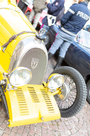 Reggio Emilia, Italy: 2019 05 04 free rally of classic vintage stories cars in downtown Auto BNC. High-quality photoのeditorial素材