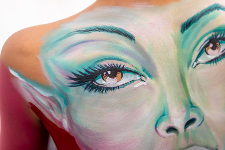 Garda Italy - 2016 08 02 : Italian body painting festival free event. High-quality photoのeditorial素材