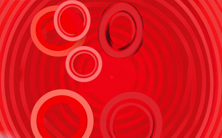 abstract red background with circles. High-quality photoの写真素材