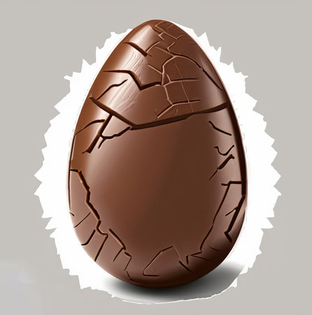 Chocolate Easter egg isolated on white decorated. High-quality photo