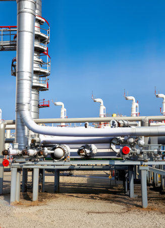 petrol and gas pipeline during the refinery process. High-quality photo