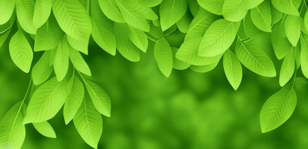 green leaves branches on white background. High-quality photo