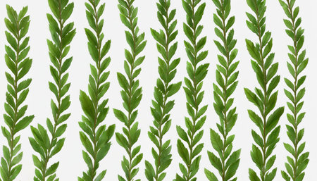green leaves branches on white background. High-quality photo