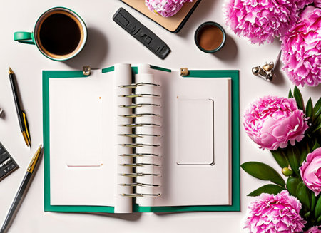 planning the day, writing a to do list checklist top view of workspace. High-quality photo