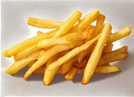 French fries isolated on backgroundの素材