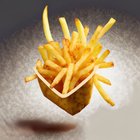French fries isolated on backgroundの素材
