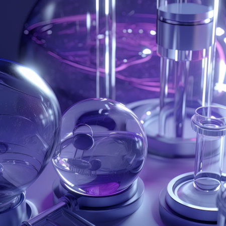 Laboratory glassware, science research and development concept. 3d renderの素材