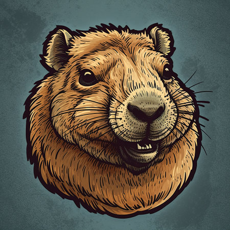 capybara illustration super cute in sticker style,Generated by AI. High-quality imageの素材