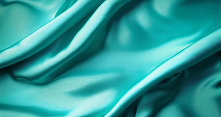 turquoise silk texture background,generated with AI.. High quality photoの素材