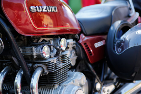 Bibbiano-Reggio Emilia Italy - 07 15 2015 : Free rally of vintage cars in the town square Suzuji. High-quality photoのeditorial素材