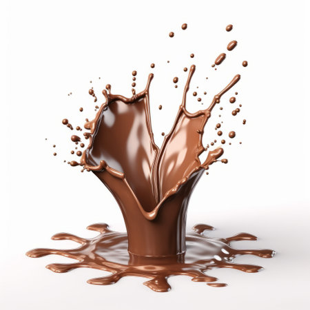splash of chocolate on white background,generated with AI. High-quality photoの素材