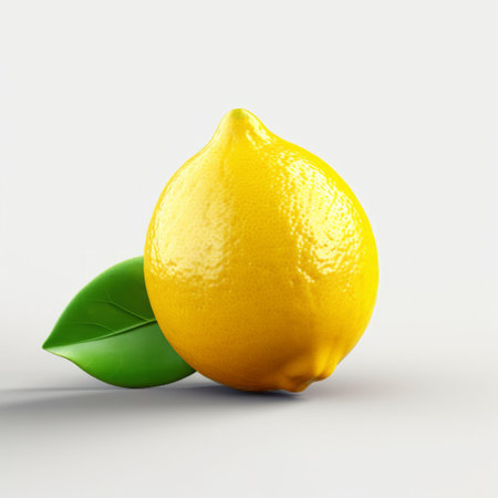 lemon 3d illustration on white background,generated with AI.high quality imageの素材