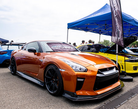 Modena, Italy : 2023 06 03 JCM Japan Car Meeting free car free japanese car rally new nissans gtr....