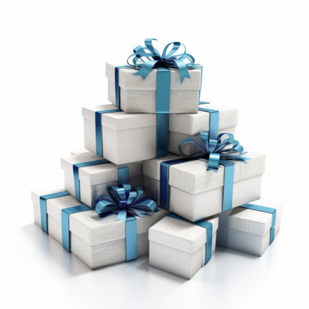 boxes and packages for gifts for wedding favors, generated with AI. High-quality photoの素材