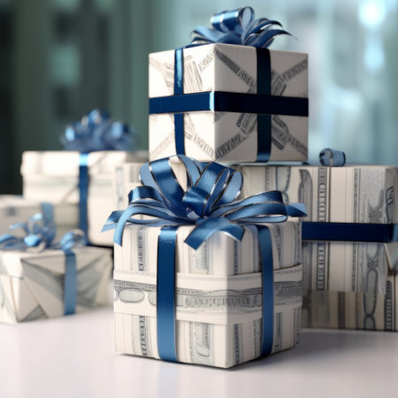 boxes and packages for gifts for wedding favors, generated with AI. High-quality photoの素材