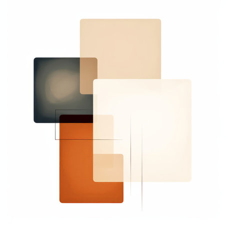 abstract painting with simple shapes and earthy colors, generated with AI. High-quality photoの素材