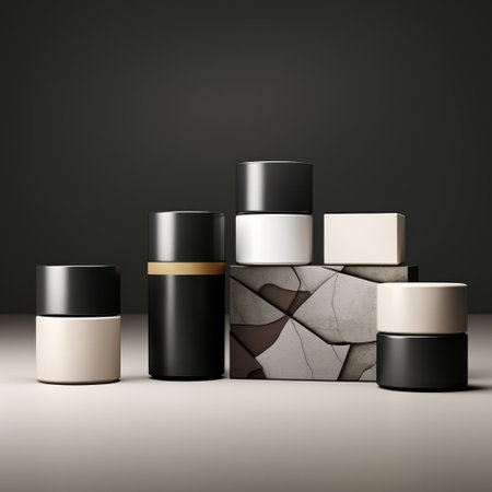luxury Skincare Packaging with creams and perfumes, generated with AI. High-quality photoの素材