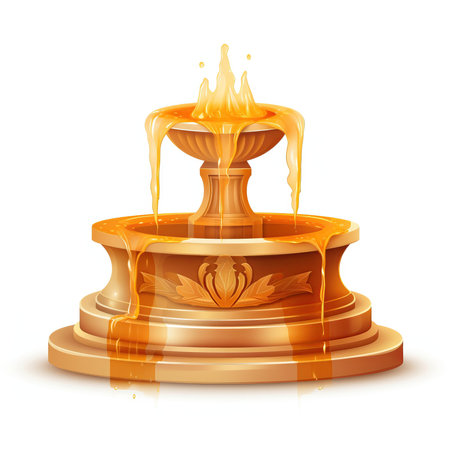 tourist attraction fountain web icon orange gradient white , generated by AI. High-quality photoの素材