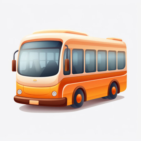tourist attraction bus web icon gray gradient white , generated by AI. High-quality photoの素材