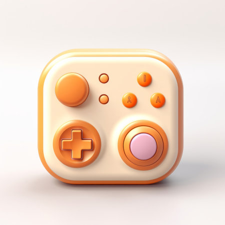 controller games entertainment web icon orange gradient white , generated by AI. High-quality photoの素材