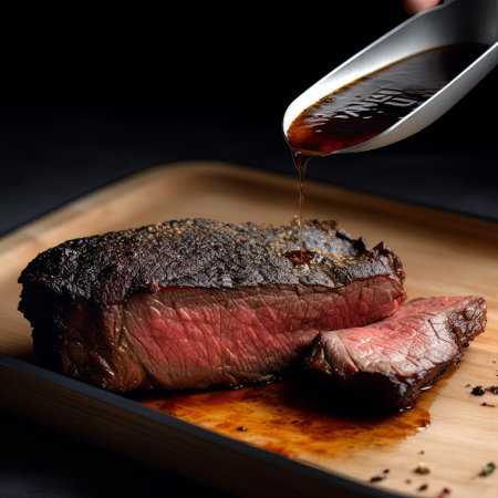 beef filet Mignon steak on a wooden Board with pepper and salt, generated with AI. , generated by AI. High quality photoの素材