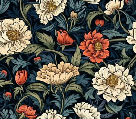 backdrop with floral pattern and soft colors, generated by AI. High quality photoの素材