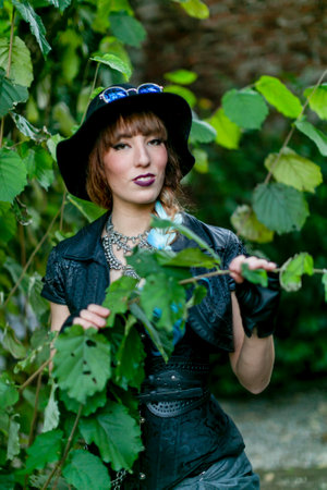 Lucca, Italy - 2018 10 31 : Lucca Comics free cosplay event around city SteamPunk Girl. High quality photoのeditorial素材