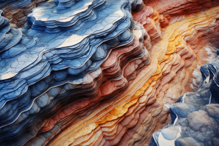 mountains with background colors and geological eras, generated by AI. High quality photoの素材