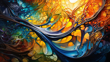 abstract, beautiful canvas artwork, stunning amazing detail, colorful, splash color, generated by AI. High quality photoの素材