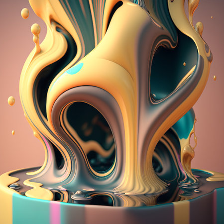 3d illustration of abstract background with colorful liquid splash. 3d renderingの素材