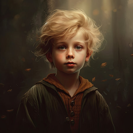 portrait of young baby boy, generated by AI. High quality photoの素材