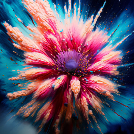 Abstract flower. Digital painting. 3d rendering, 3d illustration.の素材