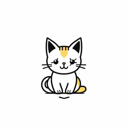 An artistic representation of a Felidae carnivore, a small to mediumsized cat, with whiskers and a snout, surrounded by flowers in a black and white drawingの素材