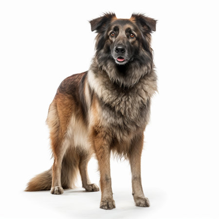 A Maremman Shepherd dog is standing in front of a white background. High qualityの素材