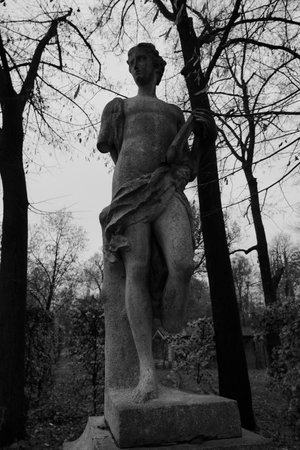 Ducale park in Parma statues in the gardens. High quality photoの写真素材