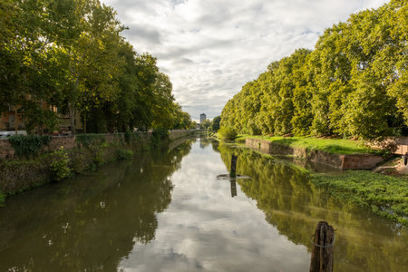 canal around the city of Padua. High quality photoの写真素材