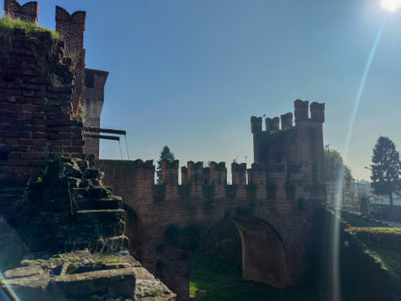 panorama of the Soncino castle. High quality photoの写真素材