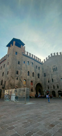 Bologna, Italy : 2021 09 23 Historic Palazzo Re Enzo in Piazza Maggiore Bologna. High quality photoのeditorial素材