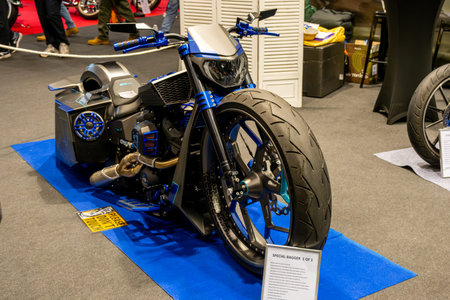 Verona, Italy : 2025 01 24 MBE Motor Bike Expo Custom Motorbike and Custom Muscle Car Event Custom...