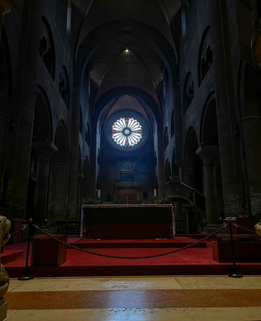 A captivating shot of the San Petronio Basilica interior, showcasing its stunning Gothic...