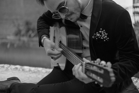 Modena,Italy: 2020 09 29 Acoustic Guitar player : Close-Up of a Musical Instrument. High quality...