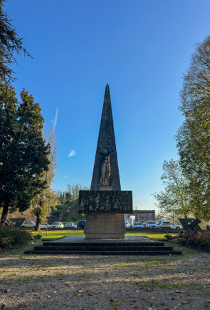 A view of the Monument to the Fallen of Pizzighettone. High quality photoの写真素材